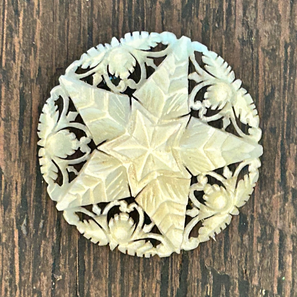 Vintage Carved Mother of Pearl Pin